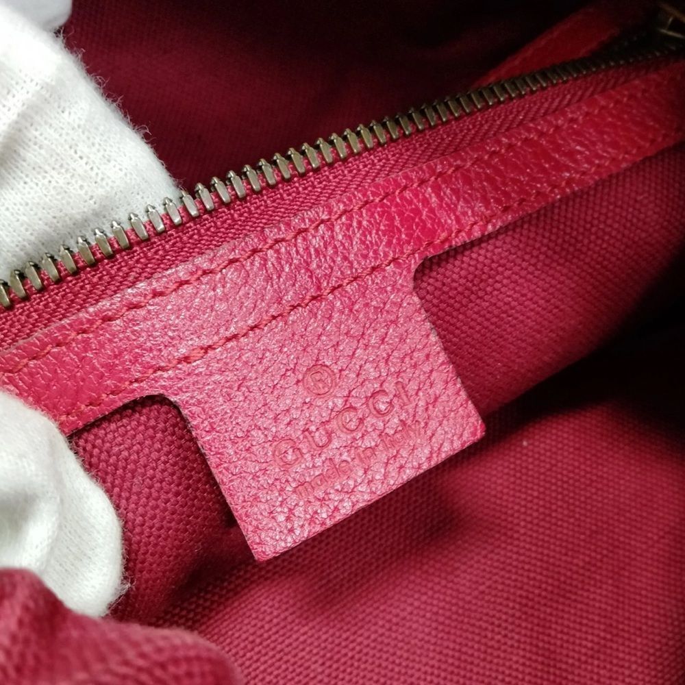 Gucci Red White Blue Striped Canvas Backpack Bold Gucci Branding Auth Knapsack - Picture 7 of 9